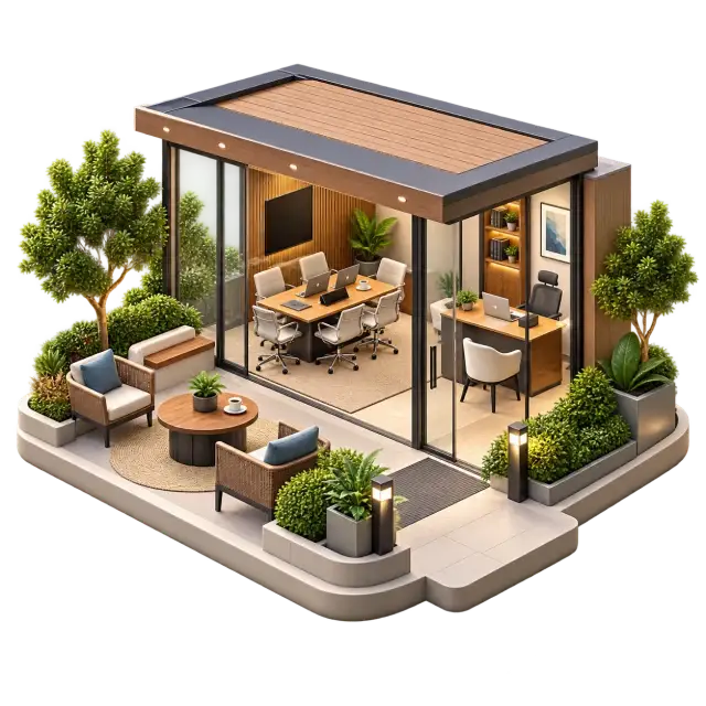 Sobha Chikkagubbi professional workspace with meeting table, desks and consultation seating