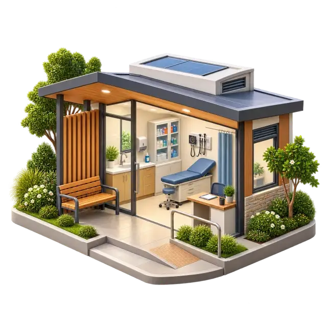 Sobha Chikkagubbi resident health room with consultation desk and first-aid equipment
