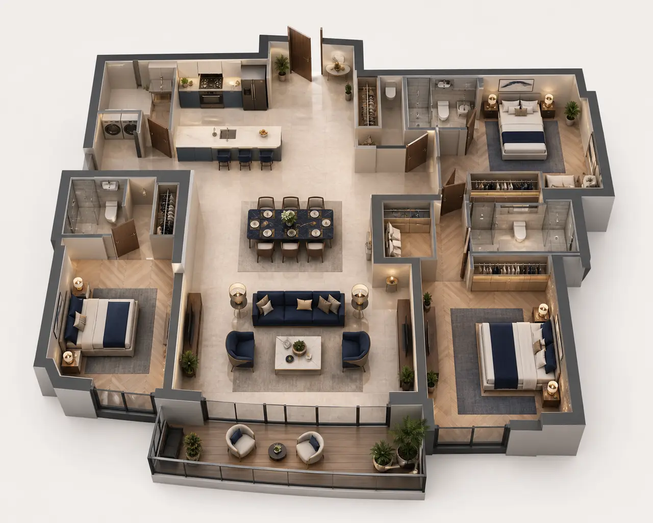 Sobha Chikkagubbi 3 BHK Luxe floor plan image